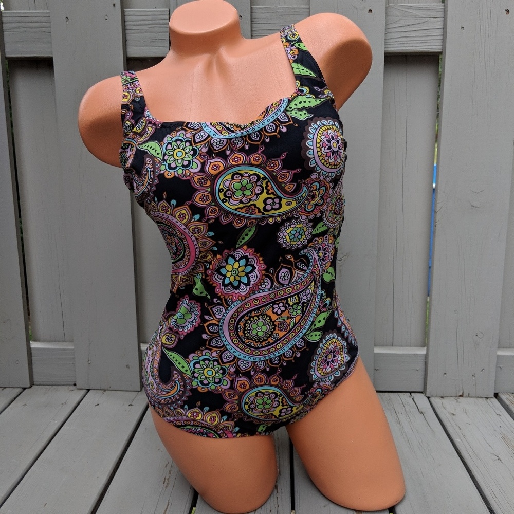 Gottex One Piece Swimsuit Black Paisley